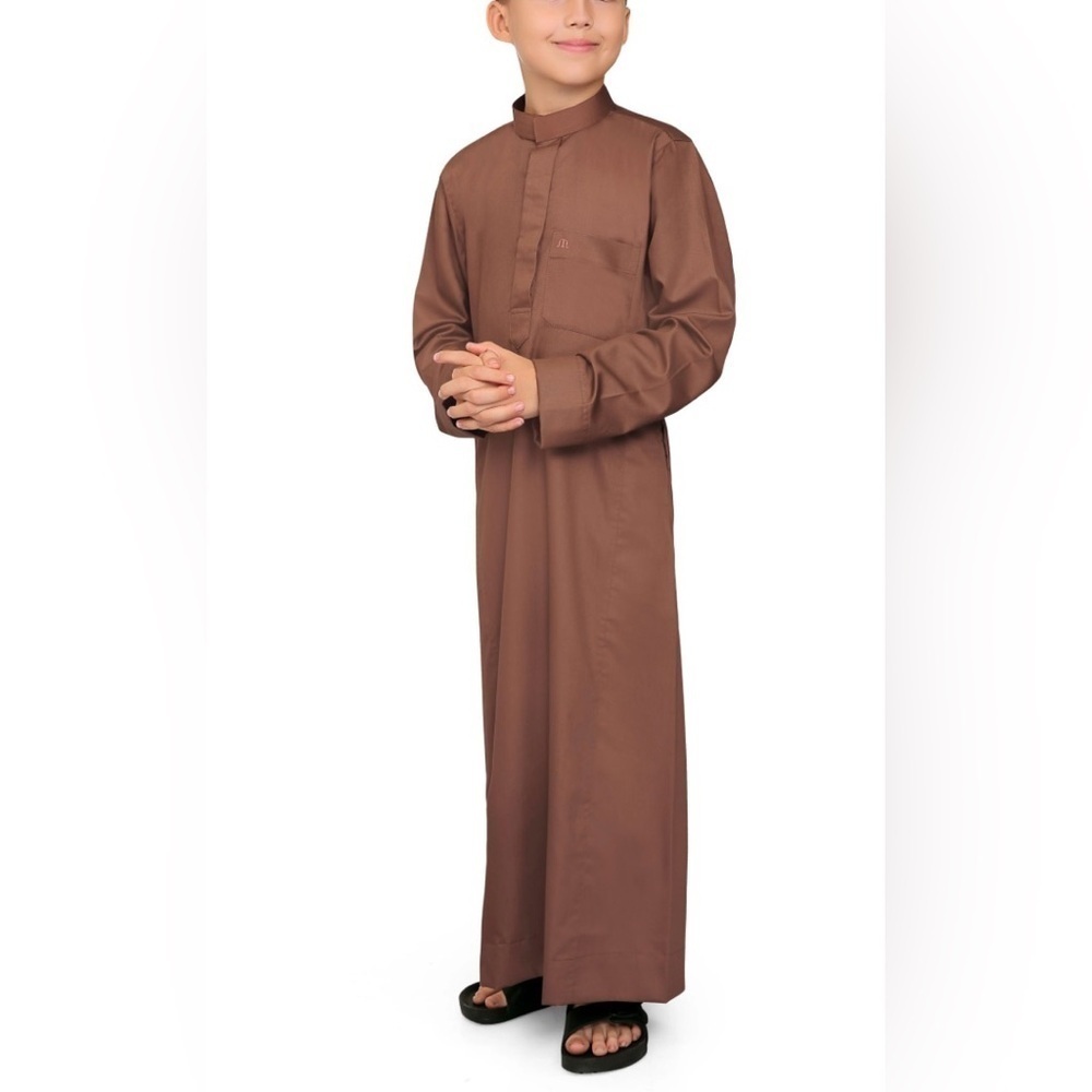 KURVIG SAUDI throbe prayer robe with mock neck collar full length NEW size S